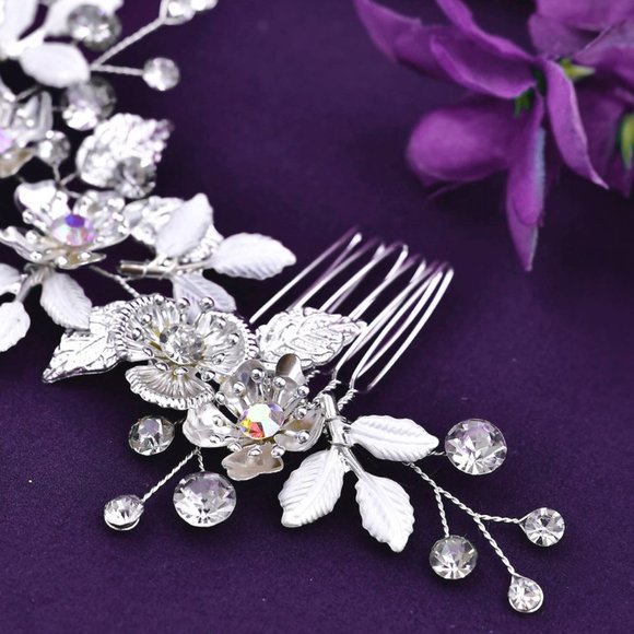 NEW Silver Crystal Bridal Headdress FREE SHIPPING main image 5